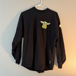 Disney Grogu Spirit Jersey “Protect, Snack, Attack” size XS black long sleeve